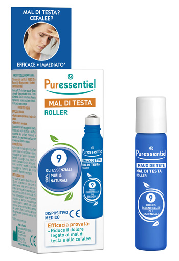 PURESSENTIEL ROLLER MAL DI TESTA AI 9 OLI ESSENZIALI 5 ML - Farmapre