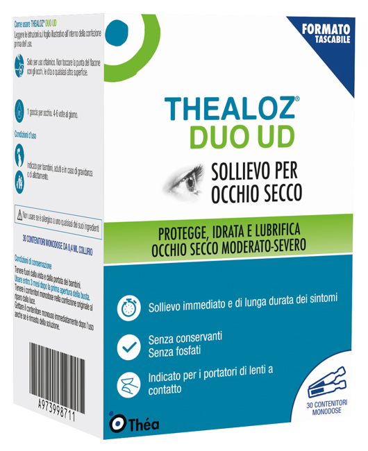 GOCCE OCULARI THEALOZ DUO UD 30 CONTENITORI MONODOSE 0,4 ML - Farmapre