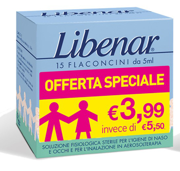 LIBENAR 15 FLACONCINI SOLUZIONE ISOTONICA 5 ML TAGLIO PREZZO - Farmapre