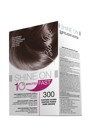 BIONIKE SHINE ON FAST TRATTAMENTO COLORANTE CAPELLI CASTANO SCURO 300 FLACONE 60 ML + TUBO 60 ML - Farmapre