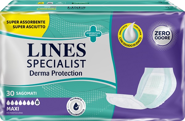 LINES SPECIALIST DERM PANNOLONE SAGOMATO MAXI 30 PEZZI - Farmapre