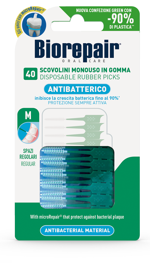 BIOREPAIR ORAL CARE ANTIBATTERICO 40 SCOVOLINI MONOUSO SPAZI REGOLARI - Farmapre