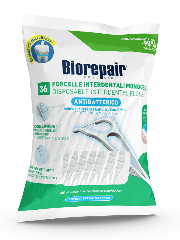 BIOREPAIR ORAL CARE ANTIBATTERICO FORCELLE INTERDENTALI MONOUSO 36 PEZZI - Farmapre