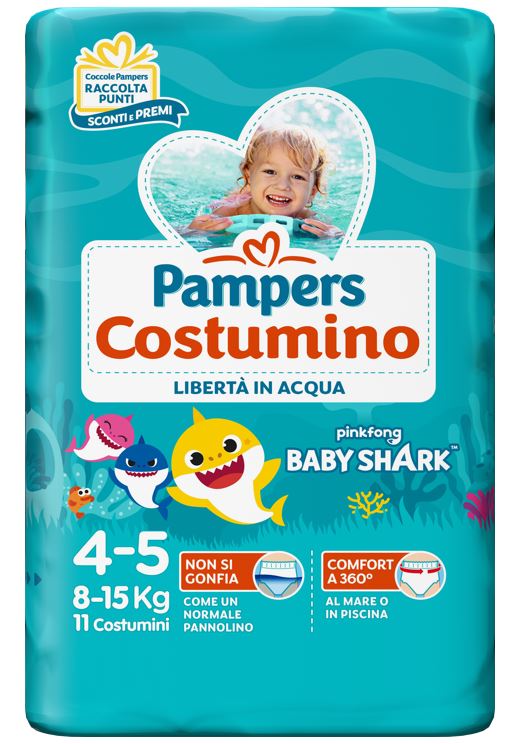 PAMPERS COSTUMINO BABY SHARK CP S 4-5 11 PEZZI - Farmapre