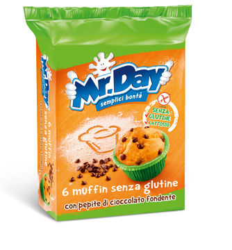 MR DAY MUFFIN SENZA GLUTINE CON PEPITE DI CIOCCOLATO FONDENTE 6 X 42 G - Farmapre