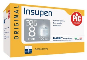 AGO PER PENNA PIC INSUPEN ORIGINAL GAUGE 32X8 MM 100 PEZZI - Farmapre