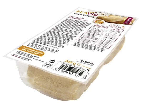 FLAVIS CIABATTINE PANINI BIANCHI APROTEICI 4 PEZZI DA 65 G - Farmapre