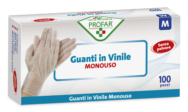 PROFAR GUANTO IN VINILE SENZA POLVERE M 100 PEZZI - Farmapre
