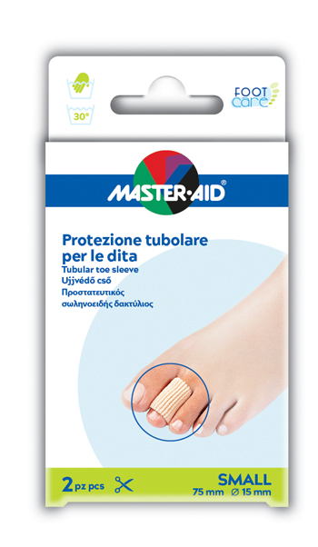 PROTEZIONE TUBOLARE IN GEL MASTER-AID FOOTCARE ELASTICIZZATO SMALL 7,5 CM 15 MM 2 PEZZI C4 - Farmapre