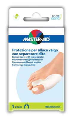 PROTEZIONE MASTER-AID FOOTCARE PER ALLUCE VALGO CON SEPARATORE DITA INTEGRATO 1 PEZZO D9 - Farmapre