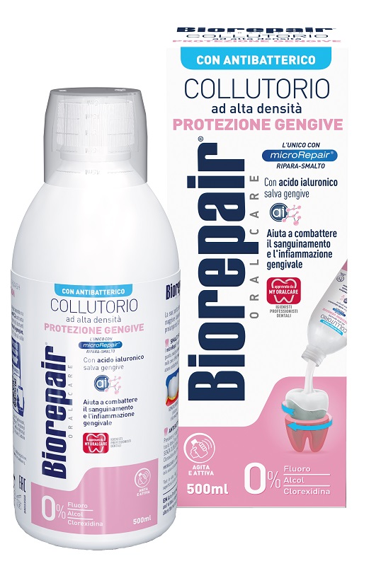BIOREPAIR ORAL CARE COLLUTORIO ALTA INTENSITA' CON ANTIBATTERICO PROTEZIONE GENGIVE 500 ML - Farmapre