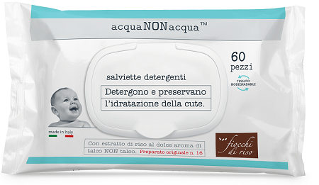 FIOCCHI DI RISO ACQUA NON ACQUA SALVIETTE DETERGENTI 60 PEZZI - Farmapre