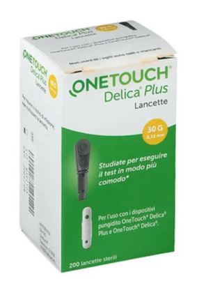 LANCETTE PUNGIDITO ONETOUCH DELICA PLUS 200 PEZZI - Farmapre