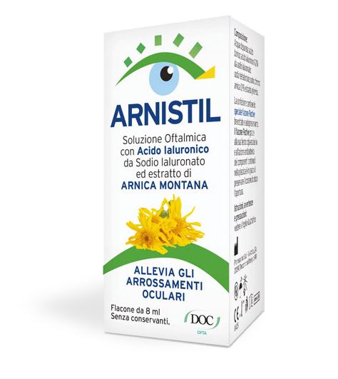 ARNISTIL SOLUZIONE OFTALMICA ACIDO IALURONICO 0,2% + ESTRATTO DI ARNICA MONTANA 0,1% FLACONE 8 ML - Farmapre