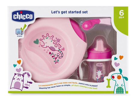 CHICCO SET PAPPA 6M+ ROSA CON CUCCHIAIO ROSA - Farmapre