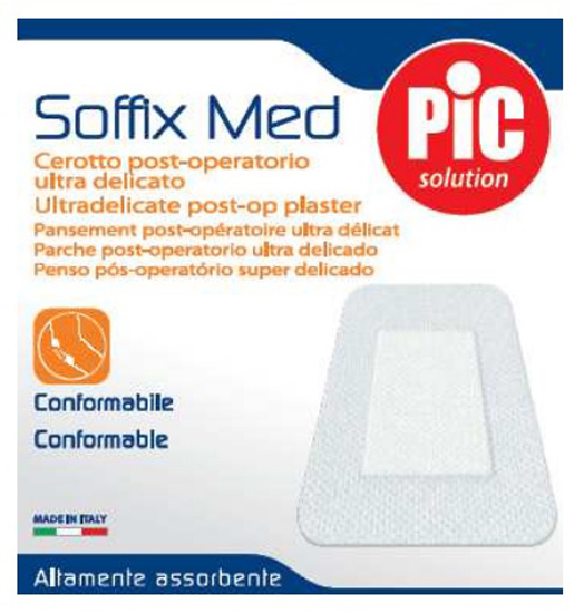 CEROTTO IN TNT ADESIVO 10X8 CM CON COMPRESSA ASSORBENTE 4,5X5,5 CM PIC SOFFIX MED 1 PEZZO - Farmapre
