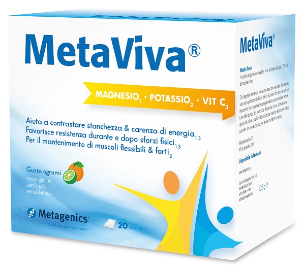 METAVIVA MAGNESIO POTASSIO VITAMINA C 20 BUSTINE - Farmapre