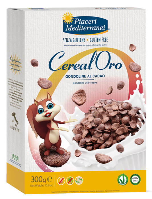 PIACERI MEDITERRANEI CEREALORO GONDOLINE CACAO 300 G - Farmapre