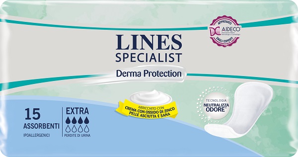 LINES SPECIALIST DERM PANNOLONE SAGOMATO EXTRA 15 PEZZI - Farmapre