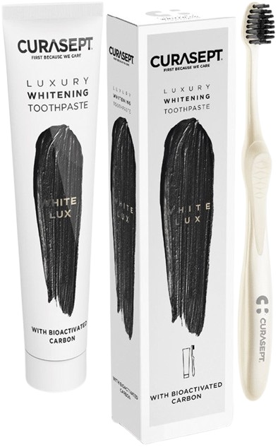 CURASEPT WHITE LUXURY WHITENING DENTIFRICIO 75 ML + SPAZZOLINO - Farmapre