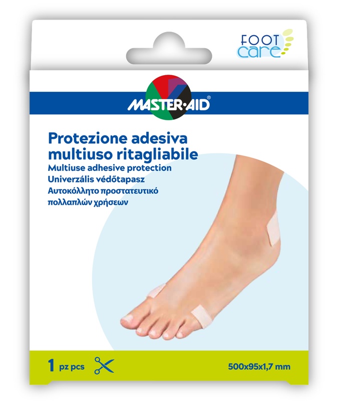 PROTEZIONE ADESIVA MULTIUSO MASTER-AID FOOTCARE RITAGLIABILE 50X9,5 CM A6 - Farmapre