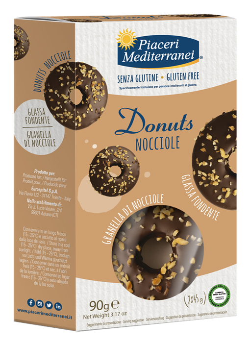 PIACERI MEDITERRANEI DONUTS NOCCIOLE 90 G - Farmapre