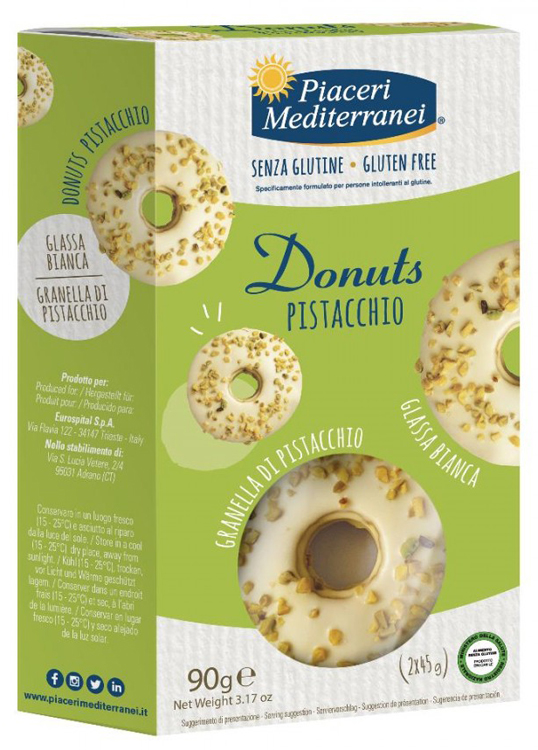 PIACERI MEDITERRANEI DONUTS PISTACCHIO 90 G - Farmapre