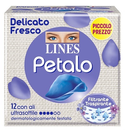 LINES PETALO BLU ASSORBENTE CON ALI 12 PEZZI - Farmapre