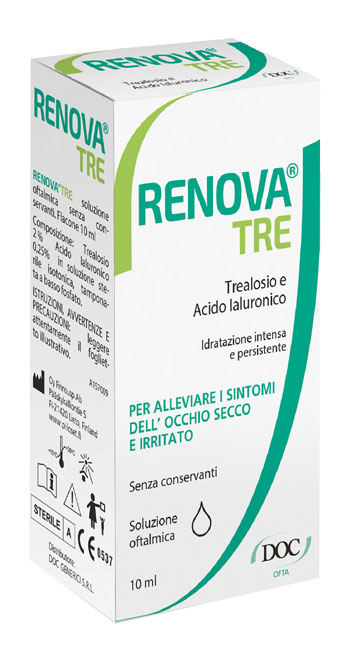 RENOVA TRE COLLIRIO A BASE DI TREALOSIO E ACIDO IALURONICO 10 ML SENZA CONSERVANTI - Farmapre