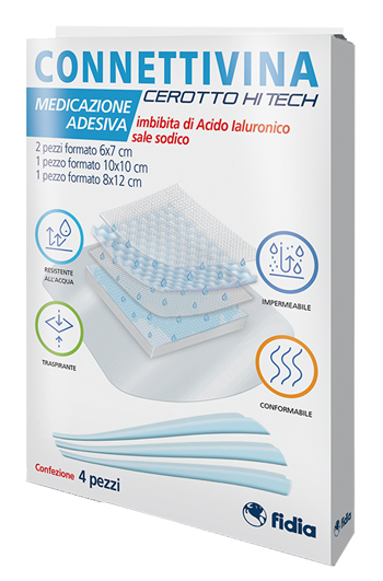 CEROTTO CONNETTIVINA HITECH 4 MISURE MISTE 2 PEZZI 6 X 7 CM + 1 PEZZO 10 X 10 CM + 1 PEZZO 8 X 12 CM - Farmapre