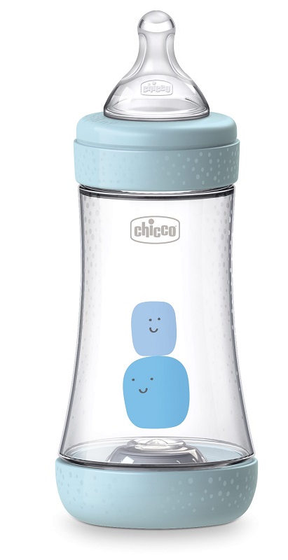 CHICCO BIBERON PERFECT 5 BOY 240 ML IN SILICONE 2 FORI - Farmapre