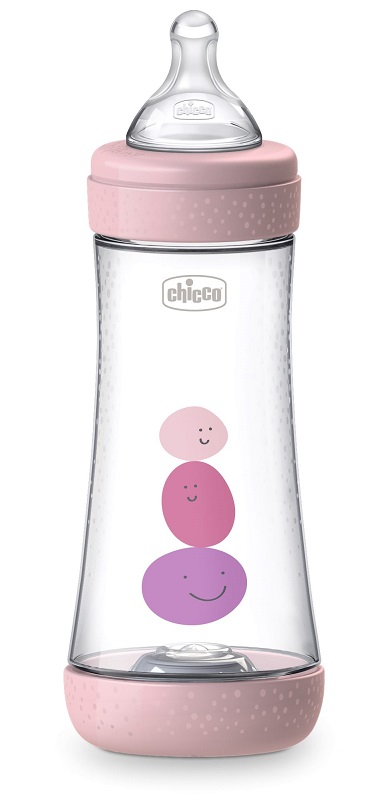 CHICCO BIBERON PERFECT 5 GIRL 300 ML IN SILICONE 3 FORI - Farmapre