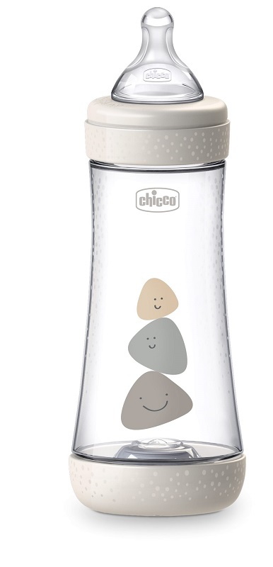 CHICCO BIBERON PERFECT 5 UNISEX 300 ML IN SILICONE 3 FORI - Farmapre