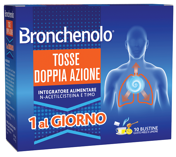 BRONCHENOLO TOSSE DOPPIA AZIONE 10 BUSTINE - Farmapre
