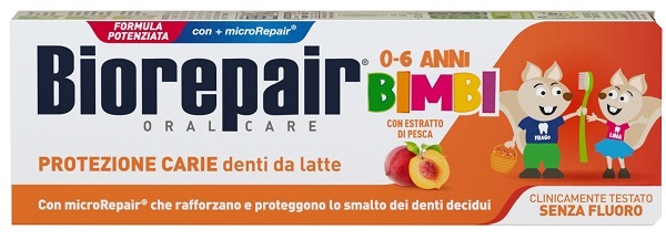 BIOREPAIR ORAL CARE KIDS 0-6 ANNI DENTI DA LATTE DENTIFRICIO CON ESTRATTO DI PESCA 50 ML - Farmapre