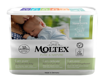 PANNOLINI MOLTEX PURE & NATURE NEW BORN 2-5 KG TAGLIA 1 22 PEZZI - Farmapre