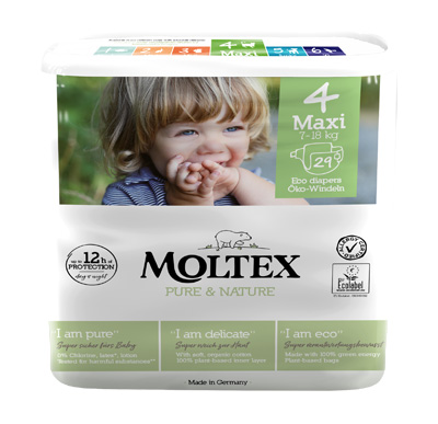 PANNOLINI MOLTEX PURE & NATURE MAXI 7-14 KG TAGLIA 4 29 PEZZI - Farmapre