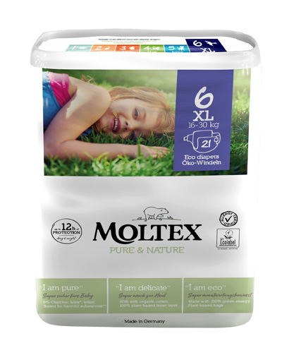 PANNOLINI MOLTEX PURE & NATURE EXTRA LARGE TG 13/18 KG 6 PEZZI - Farmapre