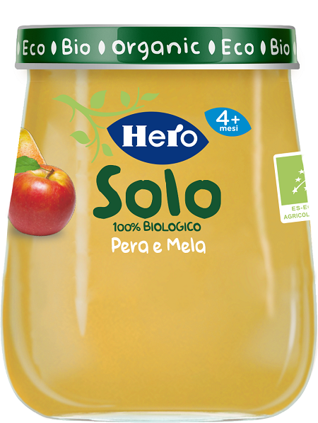 HERO SOLO OMOGENEIZZATO PERA MELA 100% BIO 120 G - Farmapre