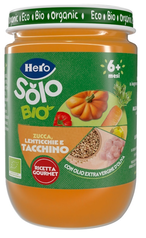HERO SOLO OMOGENEIZZATO ZUCCHINE LENTICCHIE TACCHINO 100% BIO 190G - Farmapre