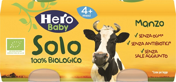 HERO SOLO OMOGENEIZZATO MANZO 100% BIO 2X80G - Farmapre