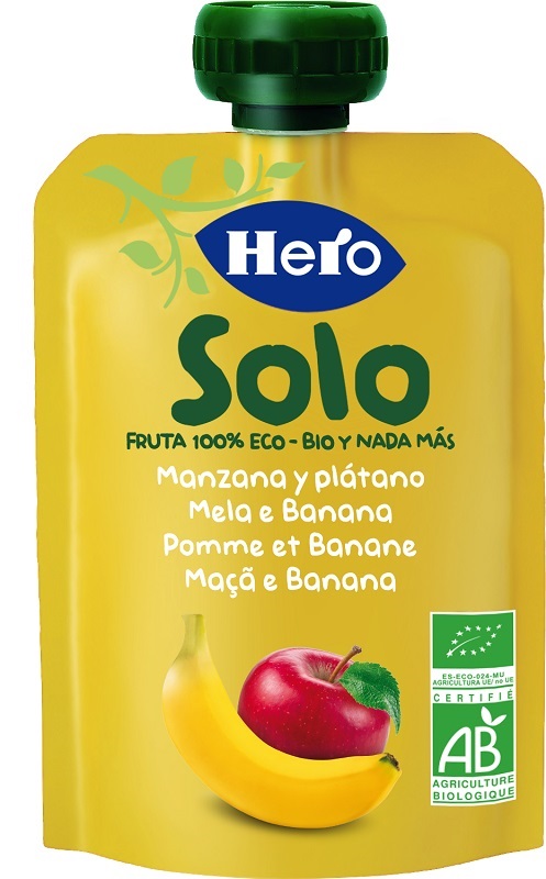 HERO SOLO FRUTTA FRULLATA 100% BIO MELA/BANANA 100 G - Farmapre