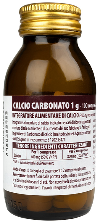 CALCIO CARBONATO NUOVA FORMULA 1 G 100 COMPRESSE - Farmapre