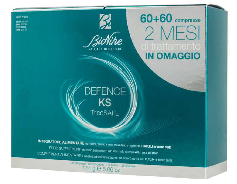 DEFENCE KS TRICOSAFE BIPACK 60 COMPRESSE + 60 COMPRESSE - Farmapre