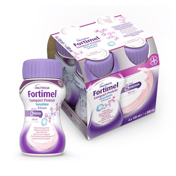 NUTRICIA FORTIMEL COMPACT PROTEIN GUSTO FRUTTI ROSSI RINFRESCANTI 4 BOTTIGLIE DA 125 ML - Farmapre