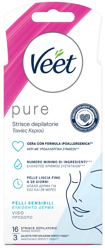 VEET STRISCE VISO IPOALLERGENICHE 16 PEZZI - Farmapre