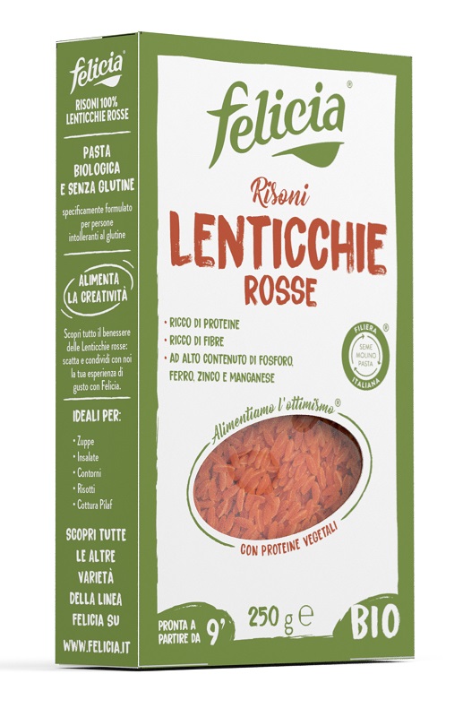 FELICIA BIO RISONI LENTICCHIE ROSSE 250 G - Farmapre