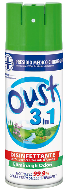 OUST 3 IN 1 DISINFETTANTE PER SUPERFICI E TESSUTI D'ARREDO 400 ML - Farmapre
