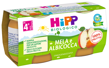 HIPP BIO OMOGENEIZZATO ALBICOCCA/MELA 2X80 G - Farmapre