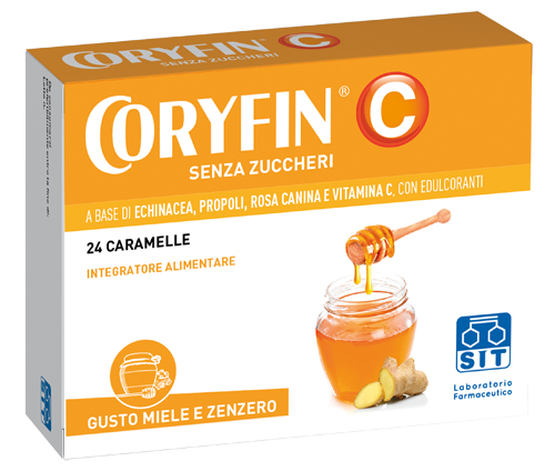 CORYFIN C SENZA ZUCCHERO MIELE ZENZERO 24 CARAMELLE - Farmapre